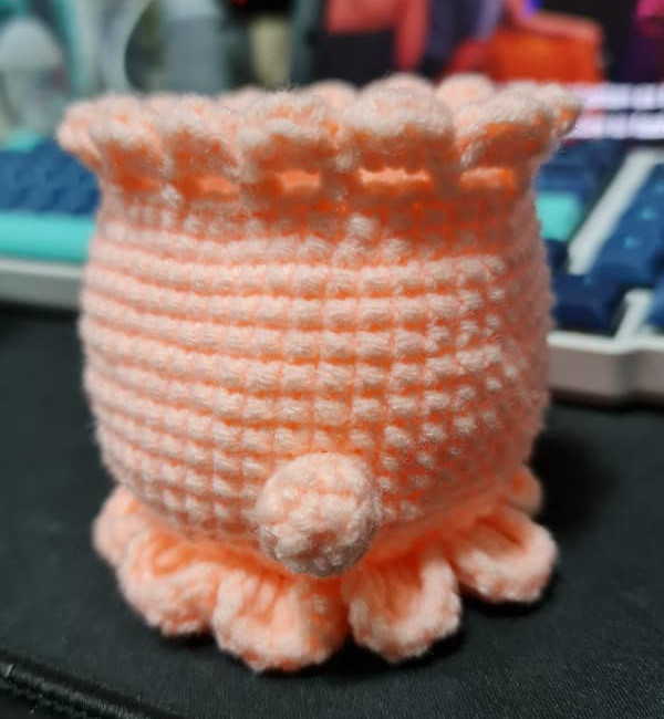 A jar made out of crochet