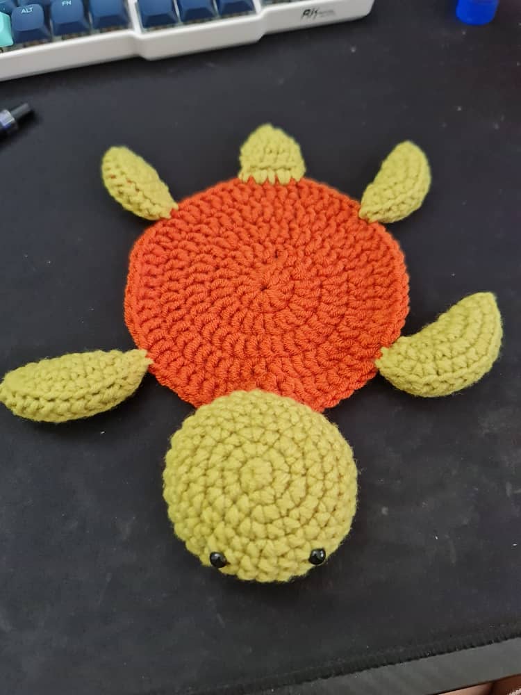 A seaturle made of crochet